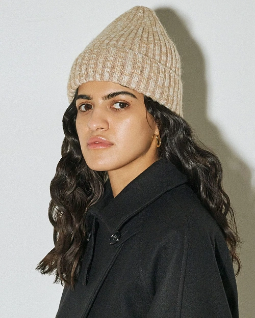 Шапка бини в рубчик (Шерсть 40%) NOT FOR SALE  