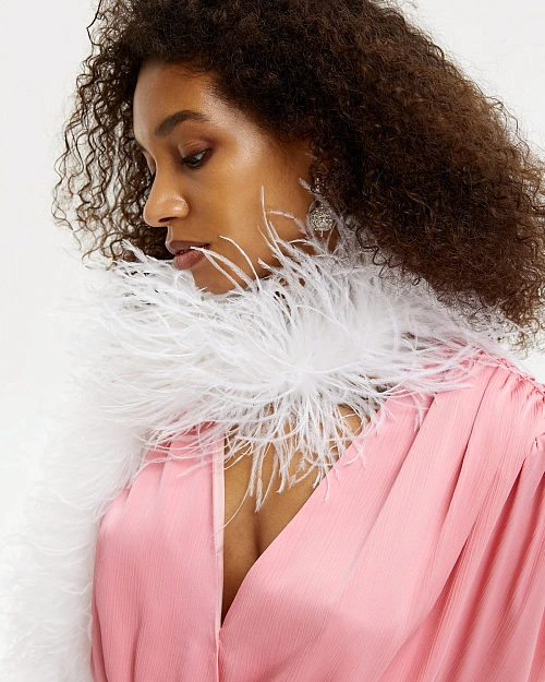 Платье миди с подплечниками розового цвета 2MOOD  